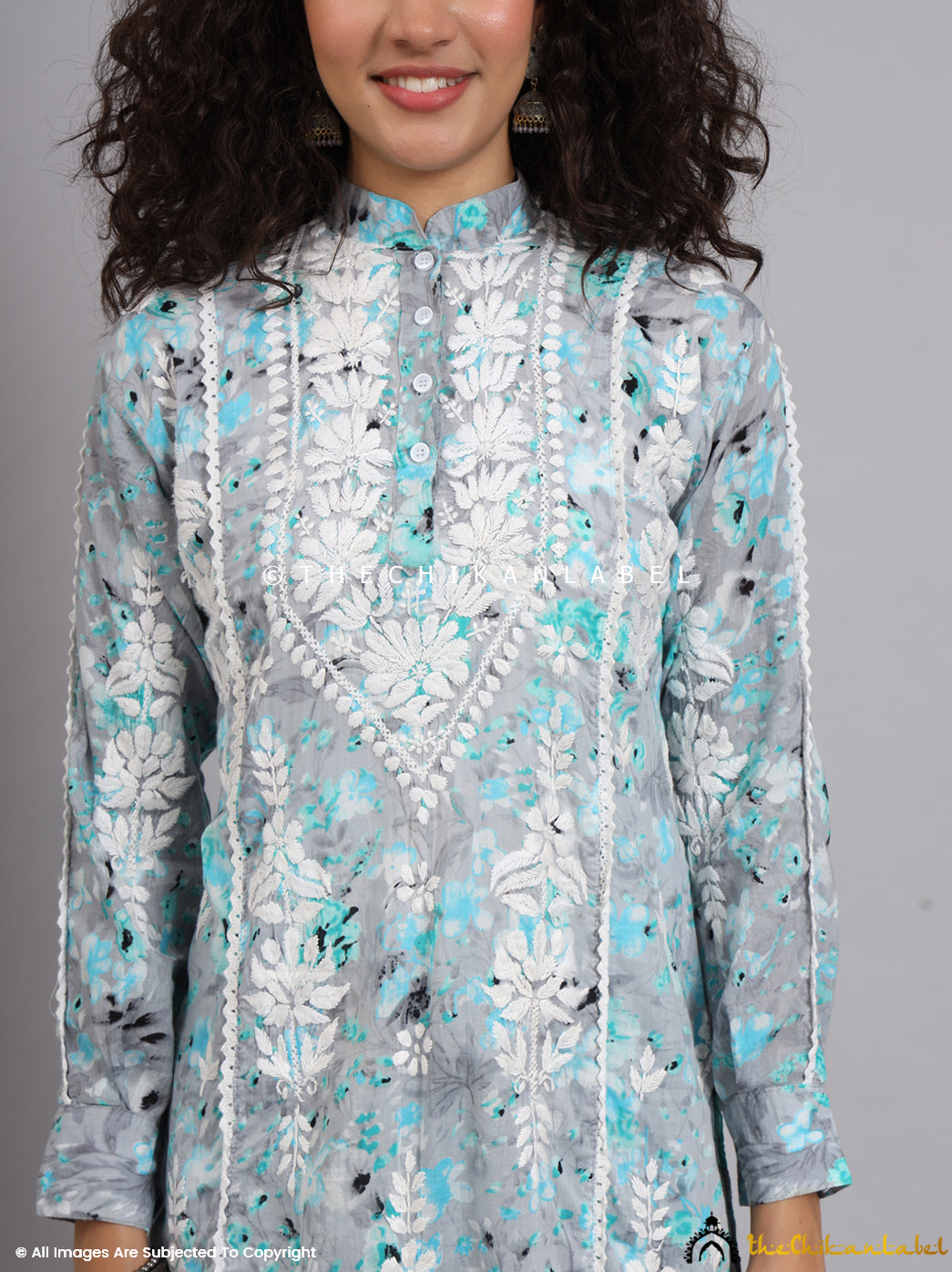 Green Yashi Mulmul Printed Chikankari Co-ord Set