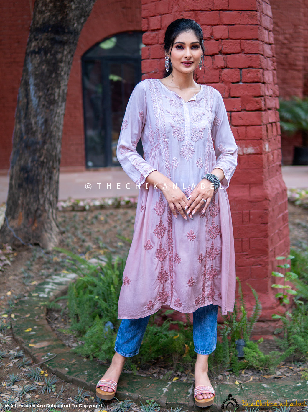 Women Embroidery Purple A Line Kurti in Jaipur at best price by  M.N.ENTERPRISES - Justdial