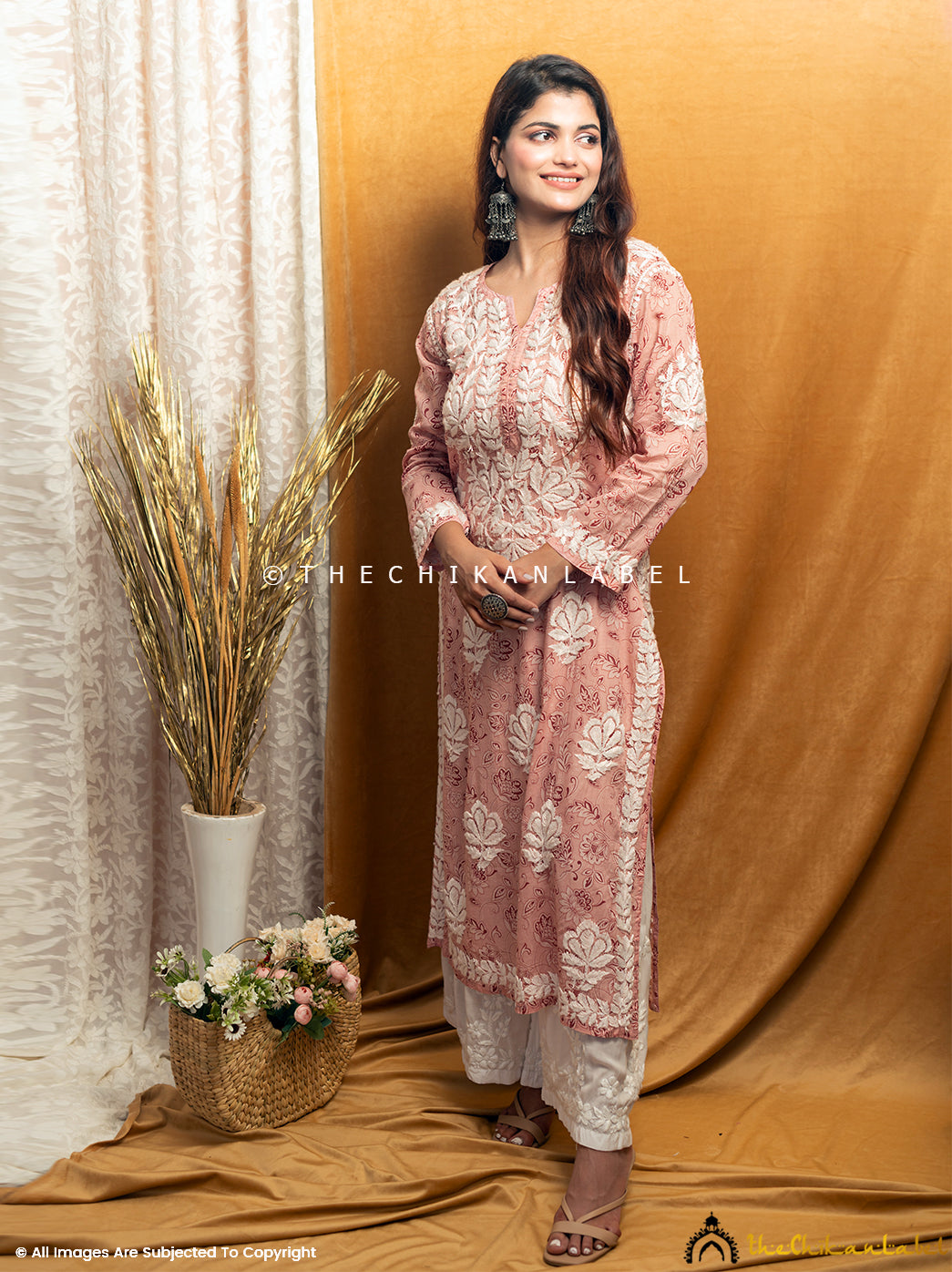 Rogue Nazm Mulmul Chikankari Straight Kurti