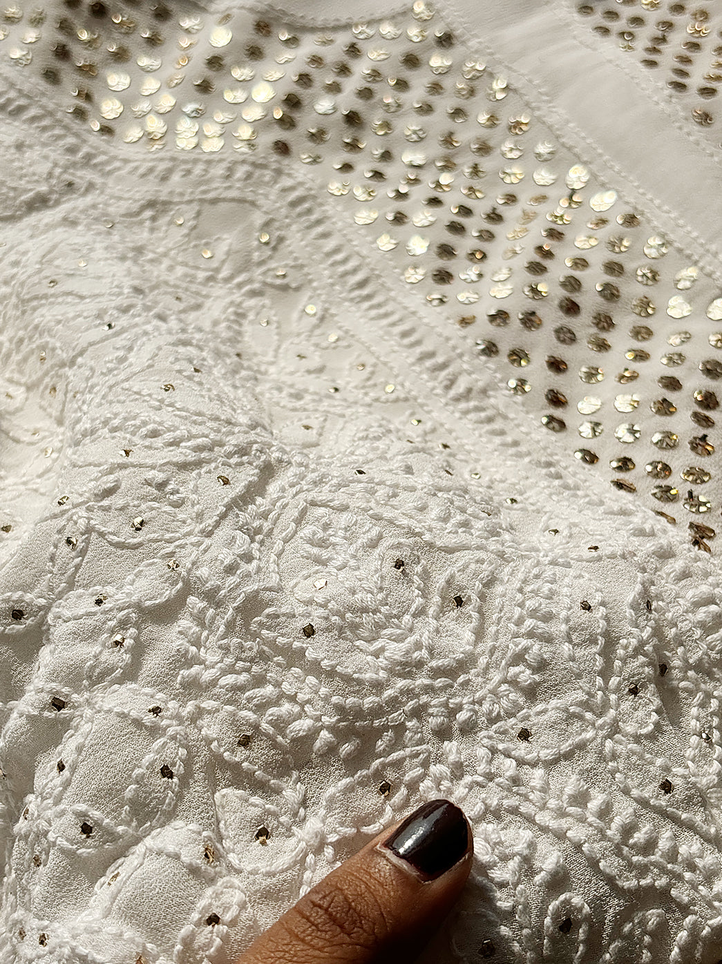 White Arz Viscose Chikankari Un-Stitched Kurta with Dupatta