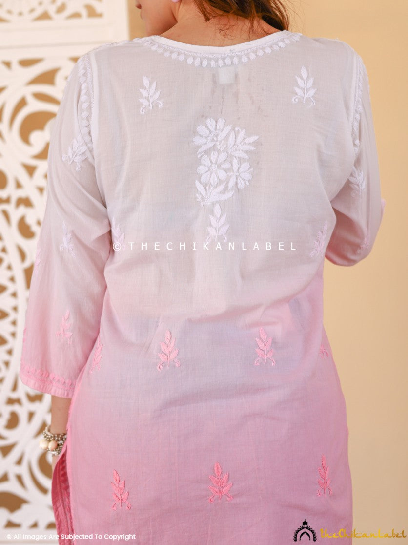 Pink Mumina Cotton Chikankari Short Top