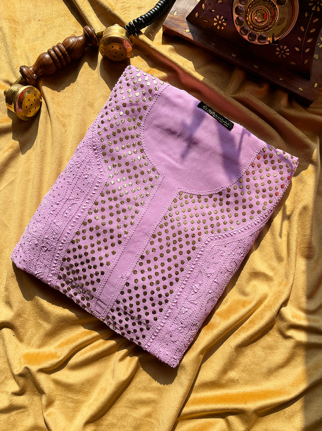 Lilac Arz Viscose Chikankari Un-Stitched Kurta with Dupatta