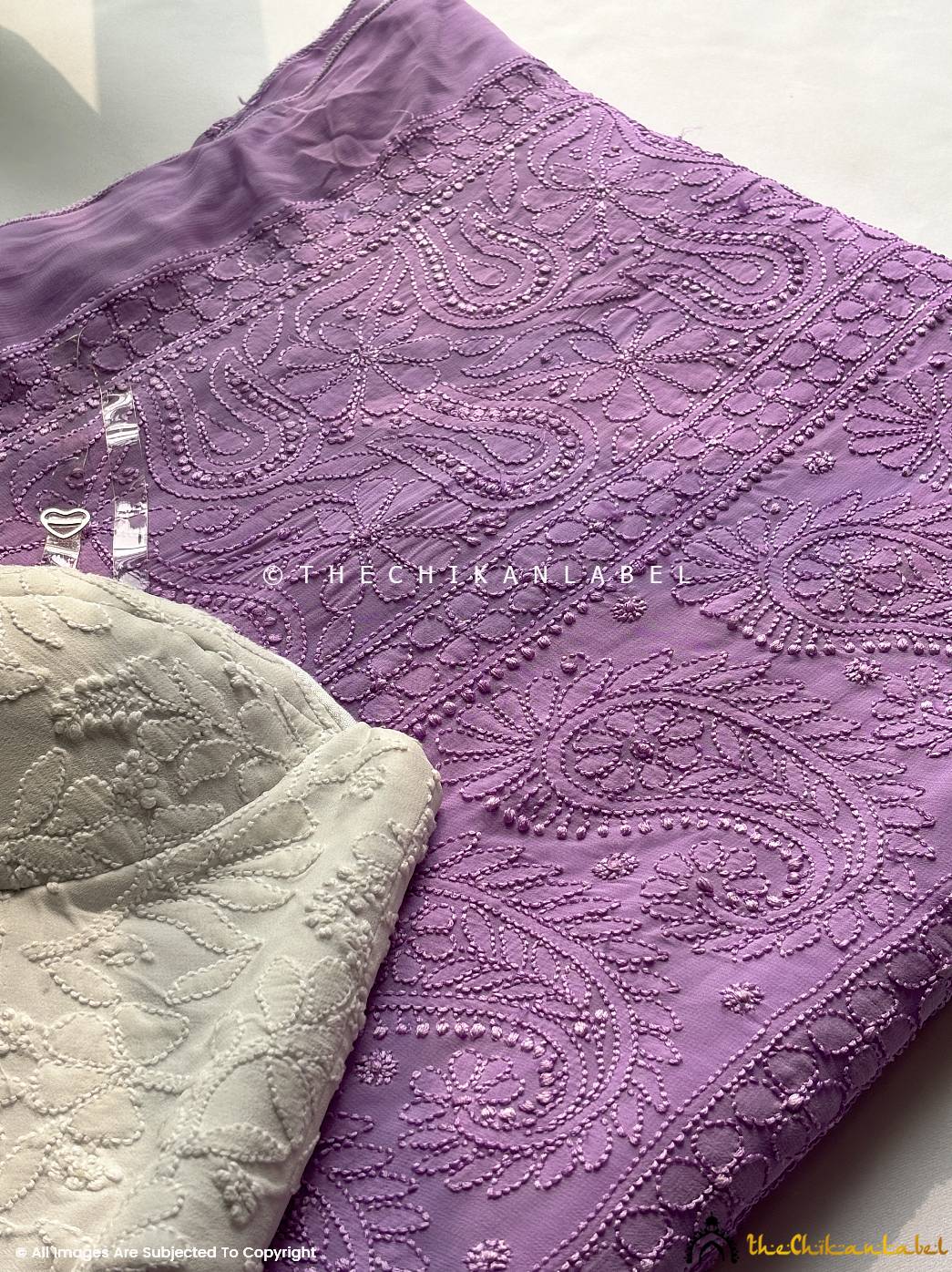 Lavender Maryam Viscose Chikankari Saree