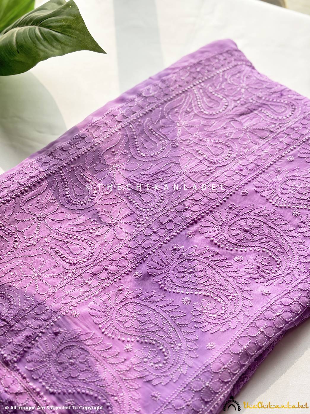 Lavender Maryam Viscose Chikankari Saree