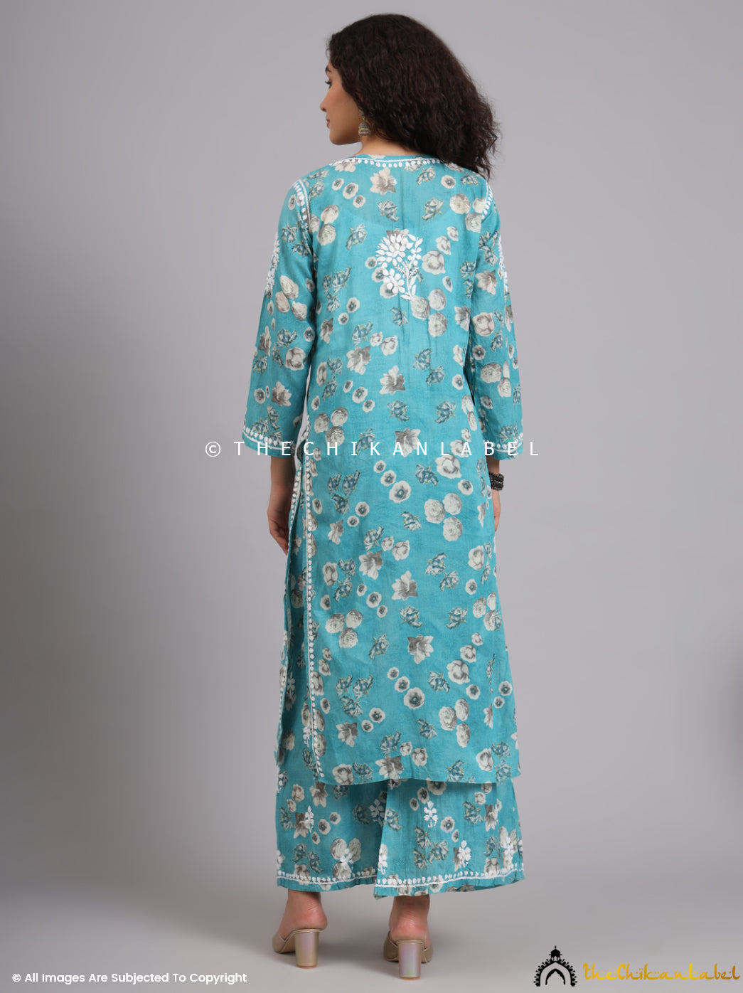 Green Afiya Mulmul Cotton Chikankari Kurta Set