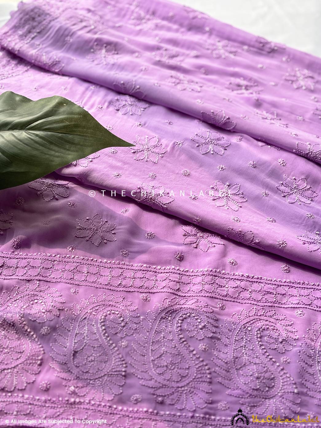 Lavender Maryam Viscose Chikankari Saree