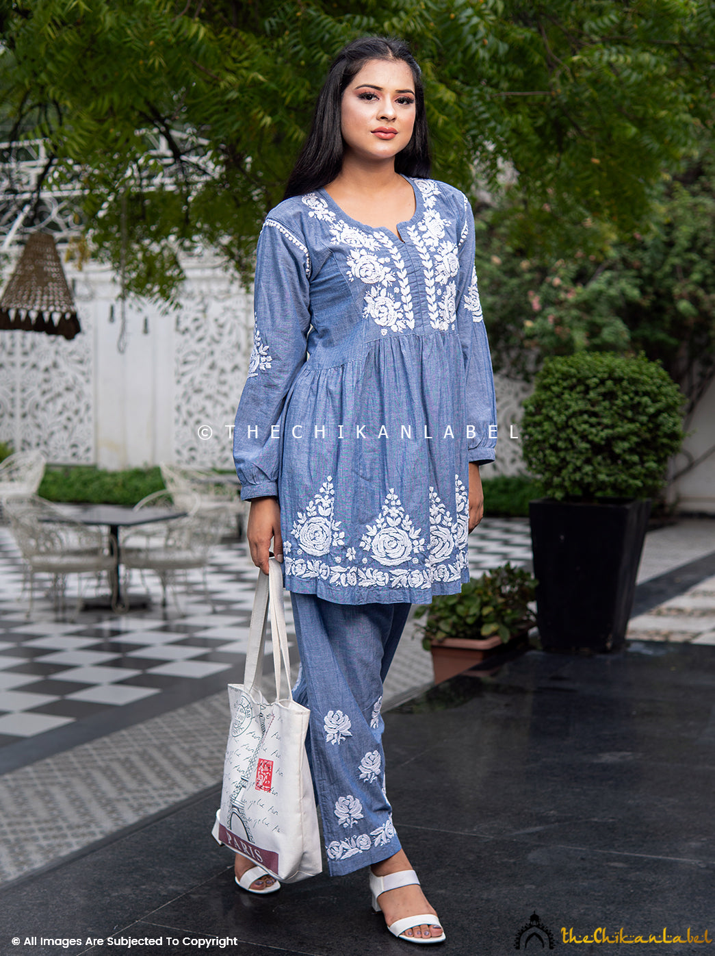 Ada Hand Embroidered Lucknow Chikankari White Cotton Short Kurti Tunic Top  for Women A351501 (S) : Amazon.in: Fashion