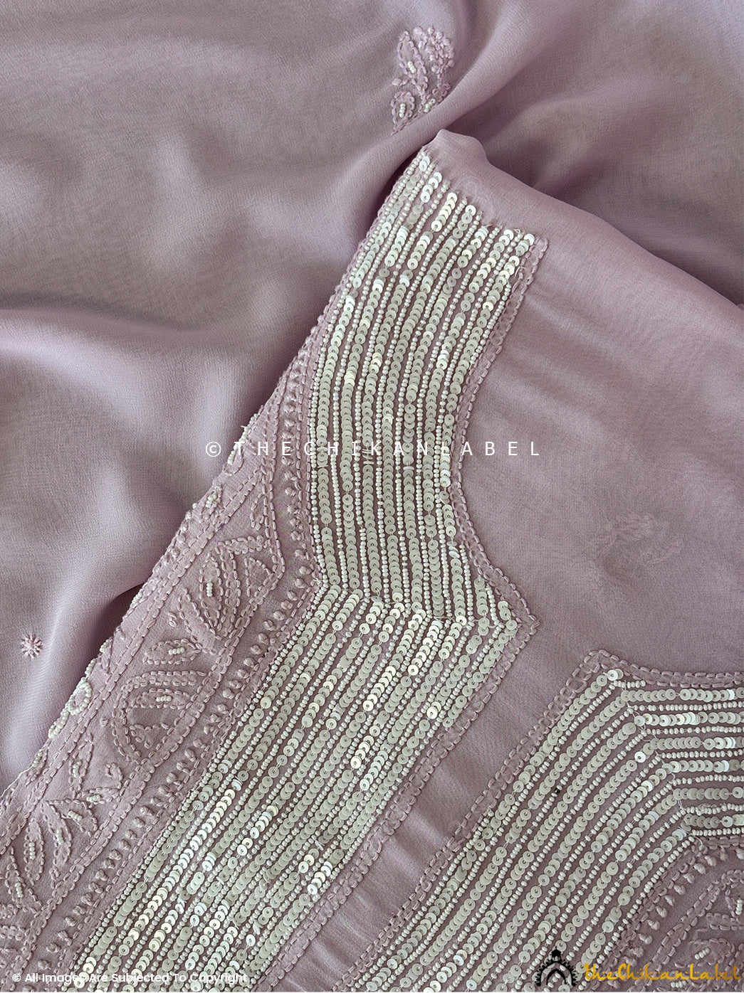 Lavender Aruba Viscose Chikankari Cut Dana Work Un-Stitched Suit with Dupatta