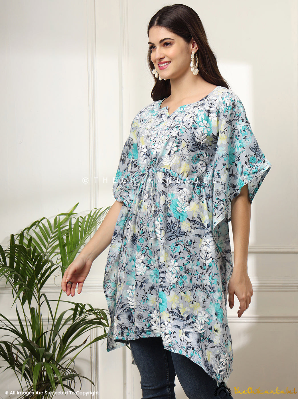 Green Himani Mulmul Cotton Short Kaftan