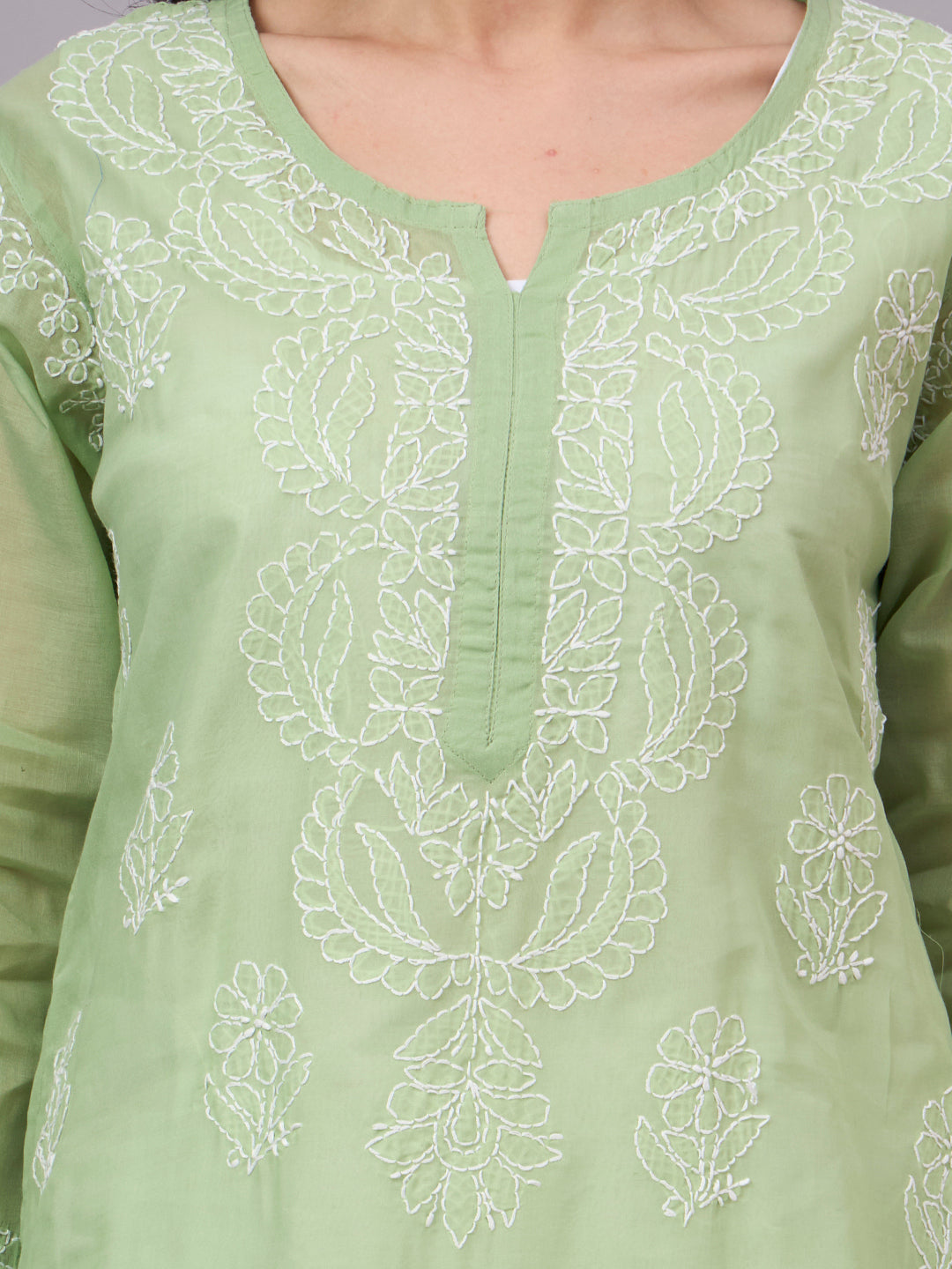 Handcrafted Chikankari Kurta with intricate traditional embroidery, premium cotton fabric, and comfortable straight silhouette ideal for office wear and casual outings.