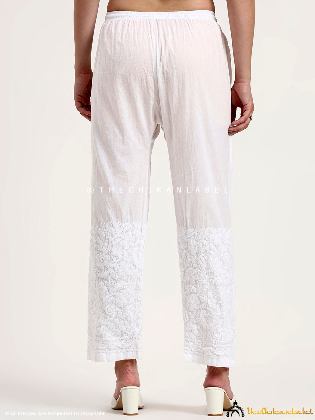 Premium cotton palazzo with hand-embroidered chikankari patterns designed for daily and special occasions.