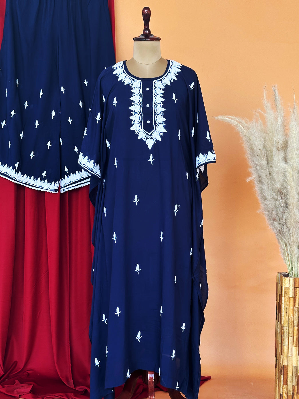 “Stitched chikankari kurti palazzo set crafted in soft modal fabric designed for comfort and elegance”