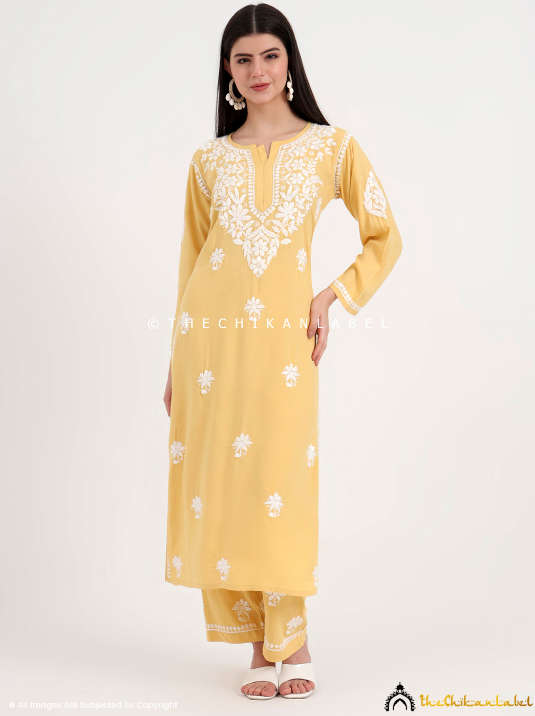 Elegant chikankari kurti set featuring intricate hand embroidery on soft fabric, perfect for festive and everyday ethnic wear.