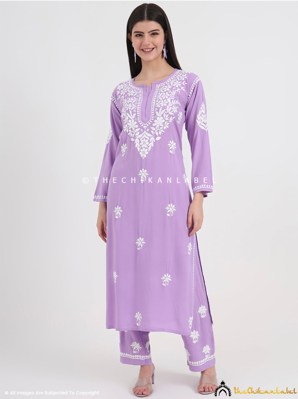 Elegant chikankari kurti set featuring intricate hand embroidery on soft fabric, perfect for festive and everyday ethnic wear.