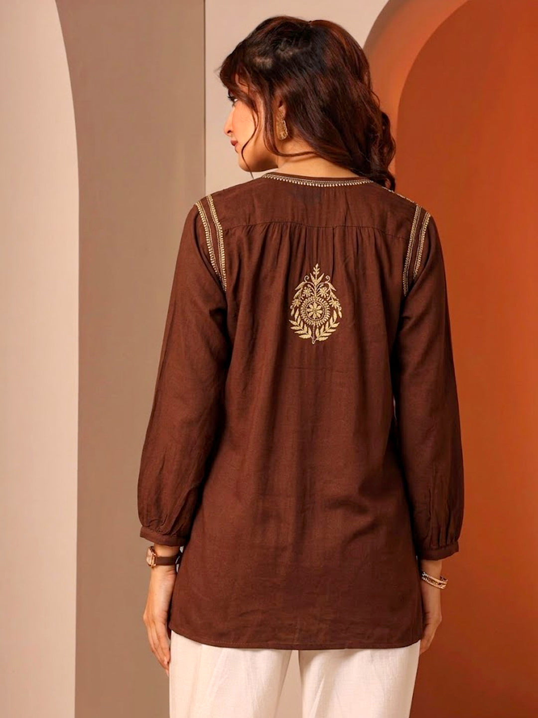 Authentic chikankari embroidered top for women with traditional handwork detailing and a minimal yet sophisticated silhouette for versatile styling.