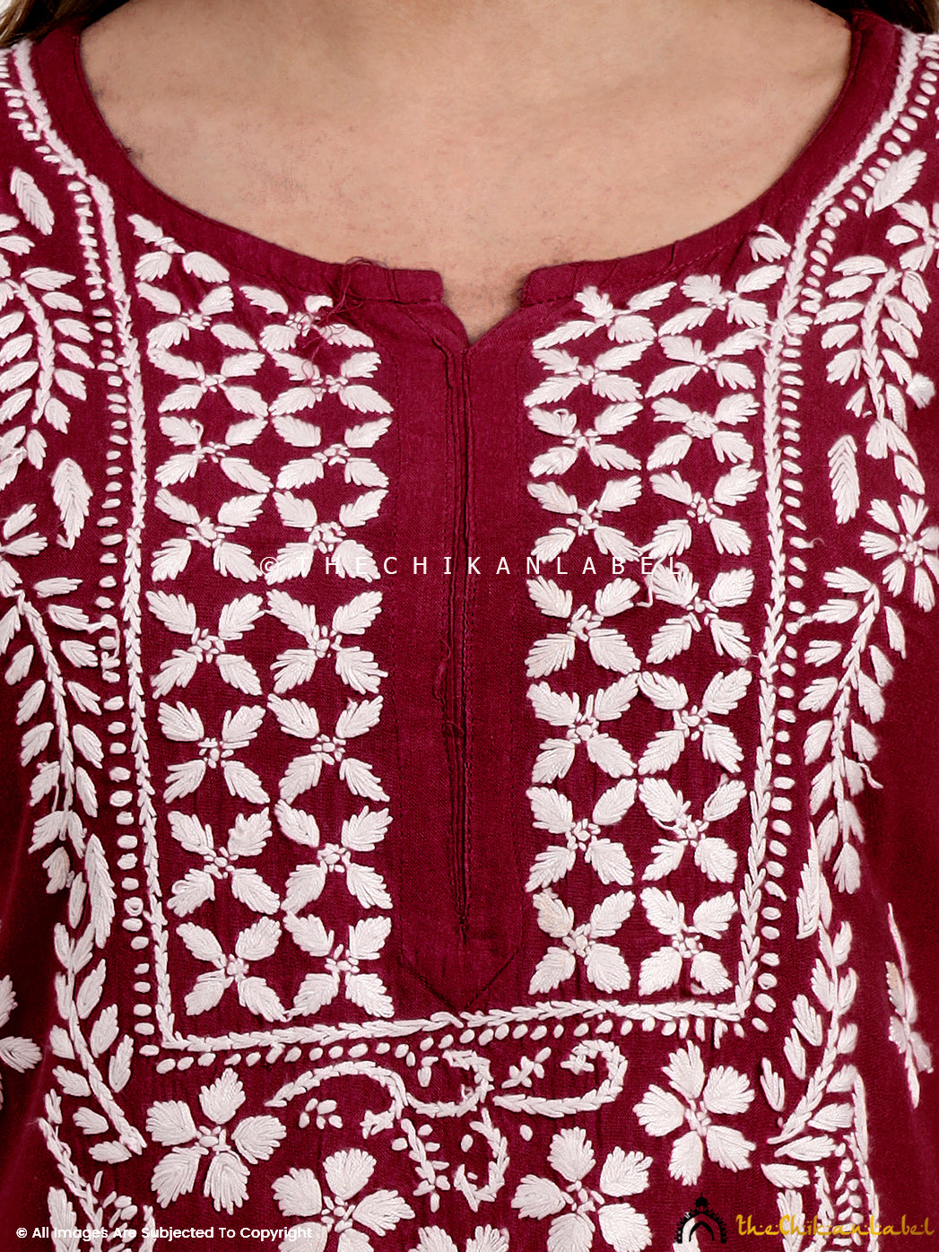 Comfortable rayon chikankari kurti designed in a straight cut for office and daily wear.