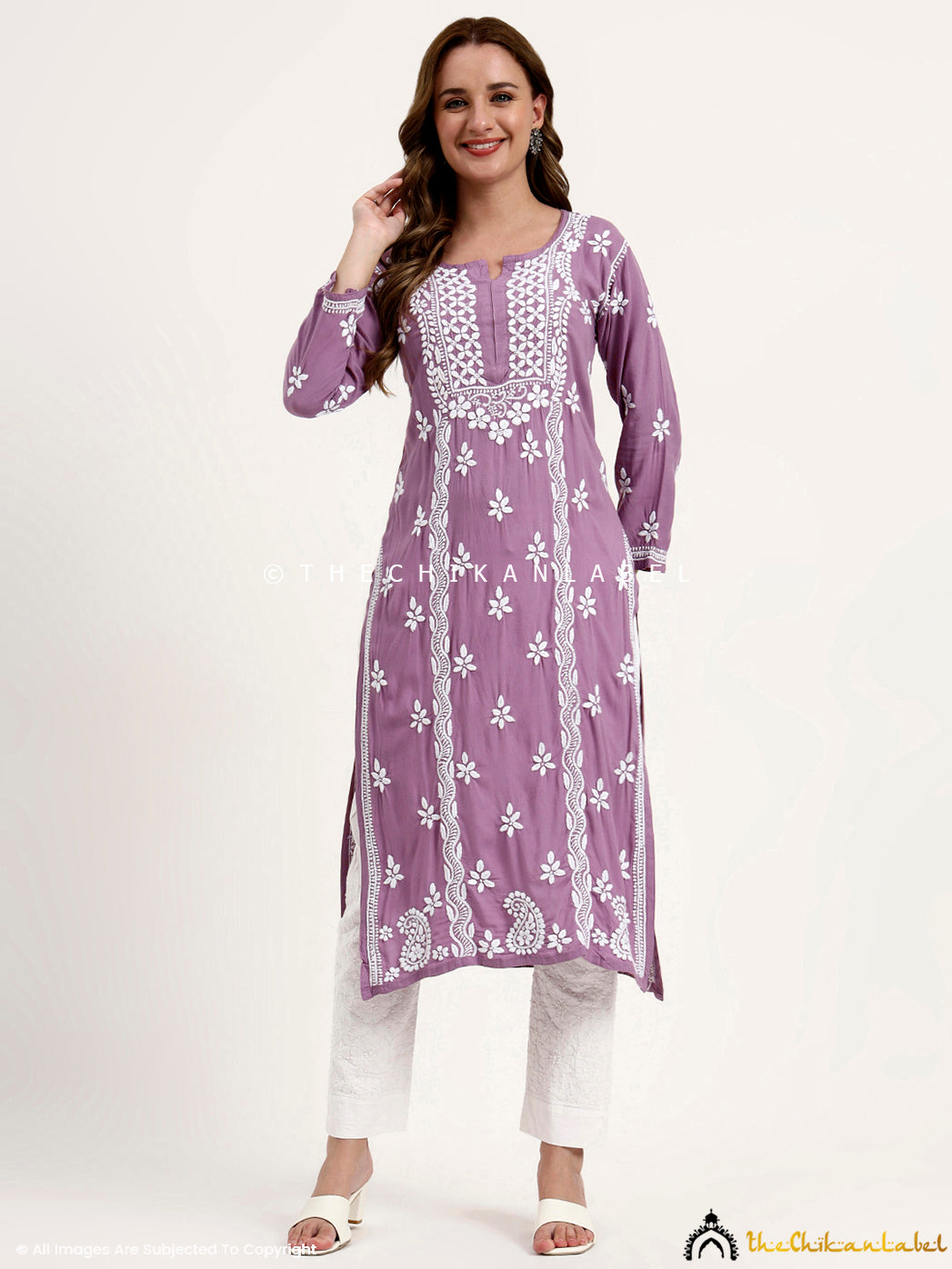 Premium rayon chikankari straight kurti with intricate hand embroidery for women’s ethnic wear.