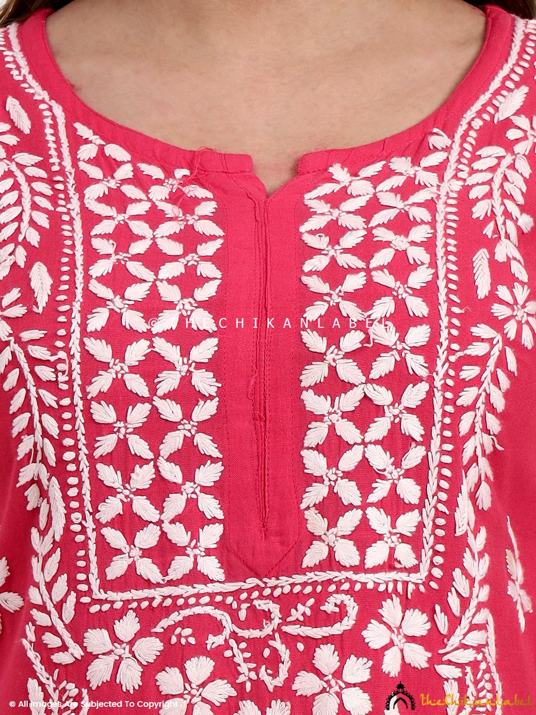 Ethnic wear kurti for women with authentic chikankari embroidery crafted on rayon fabric.