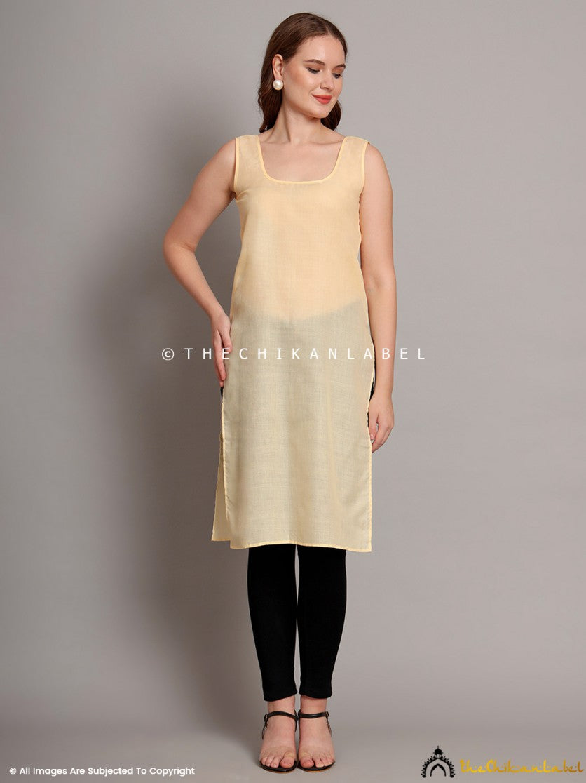 Beige Cotton Camisole Inners for Kurtis & Kurta