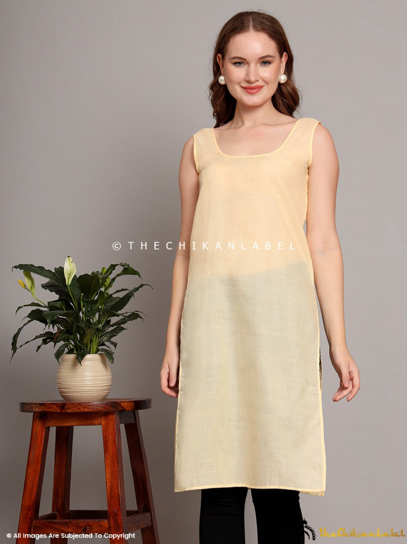 Beige Cotton Camisole Inners for Kurtis & Kurta