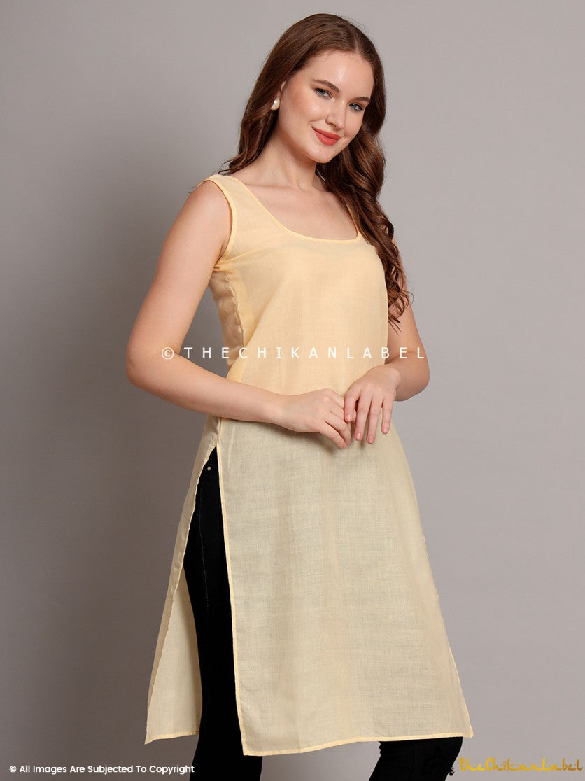 Beige Cotton Camisole Inners for Kurtis & Kurta