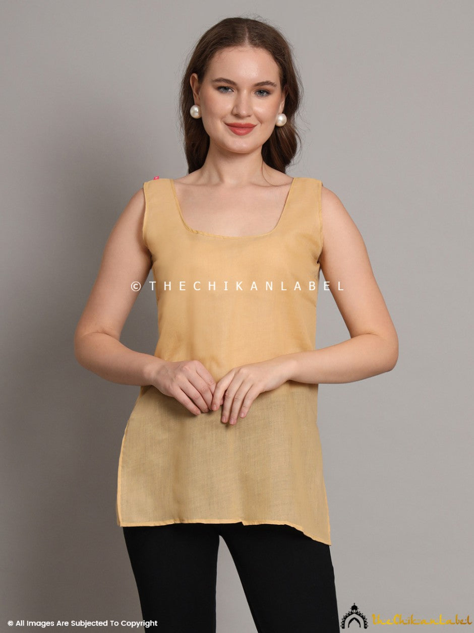 Beige Cotton Short Inner for Kurti & Kurta