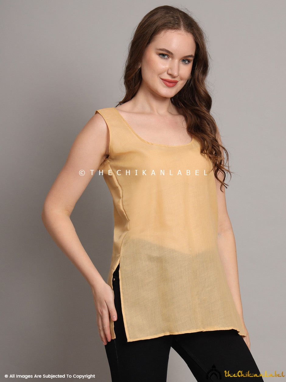 Beige Cotton Short Inner for Kurti & Kurta