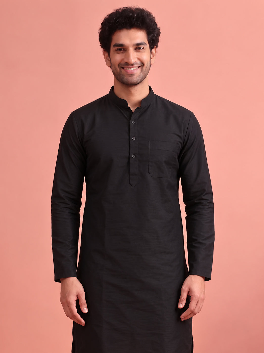 Men’s straight cotton kurta designed for daily wear, office styling, casual outings, and festive gatherings with a comfortable regular fit and traditional-inspired details
