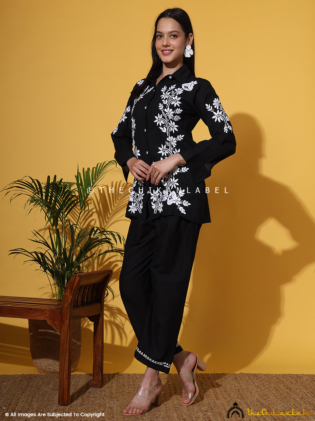 Black Rubi Cotton Chikankari Co-ord Set