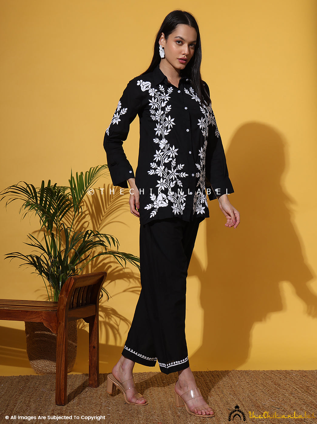 Black Rubi Cotton Chikankari Co-ord Set