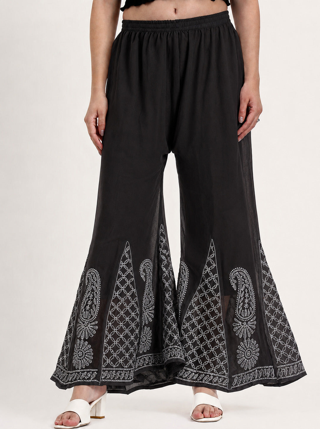 Black Areeba Georgette Chikankari Sharara