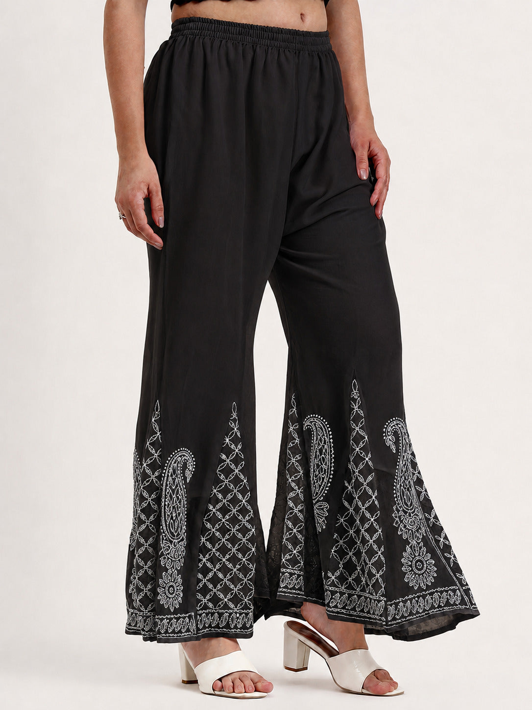 Black Areeba Georgette Chikankari Sharara