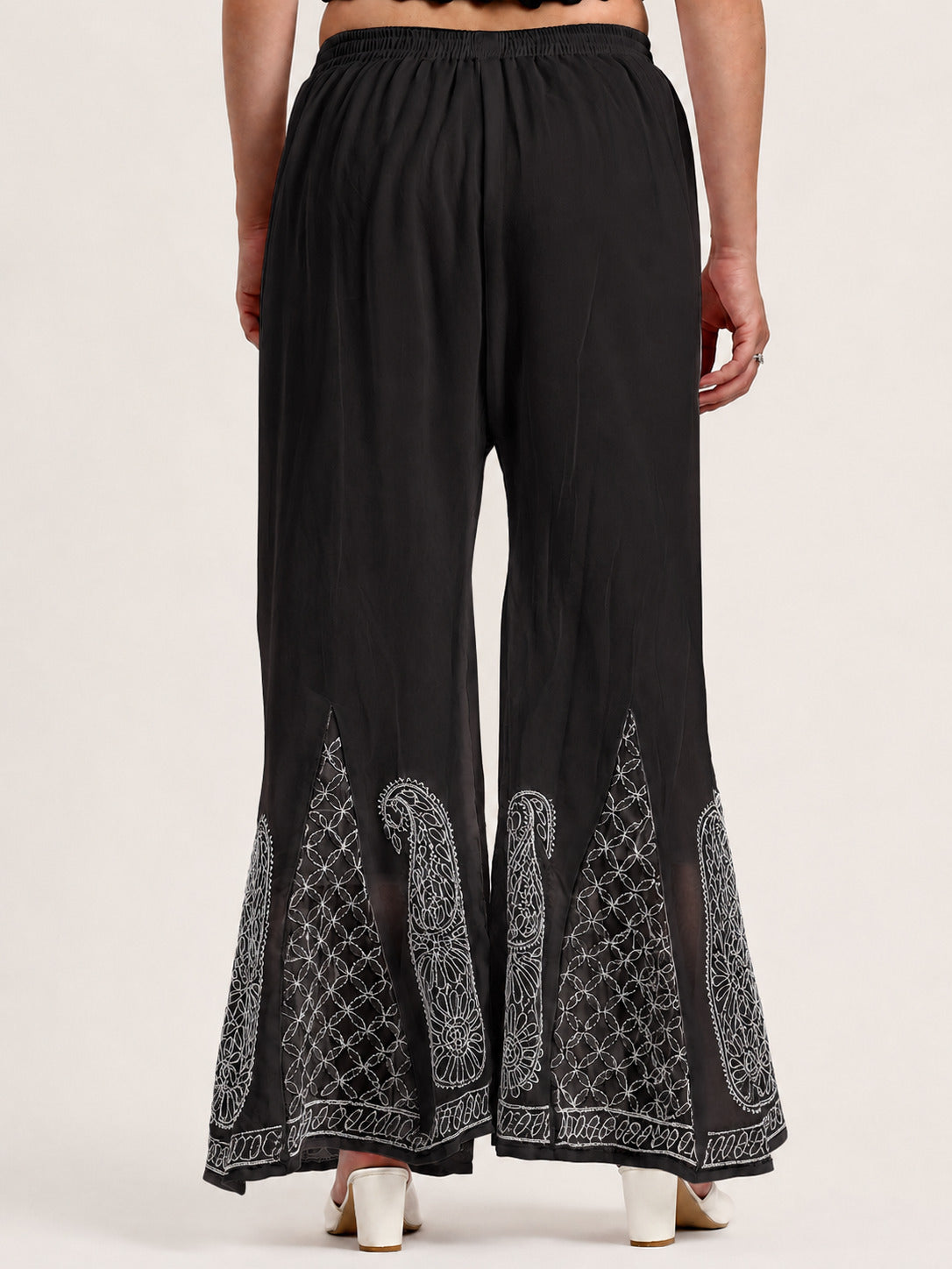 Black Areeba Georgette Chikankari Sharara