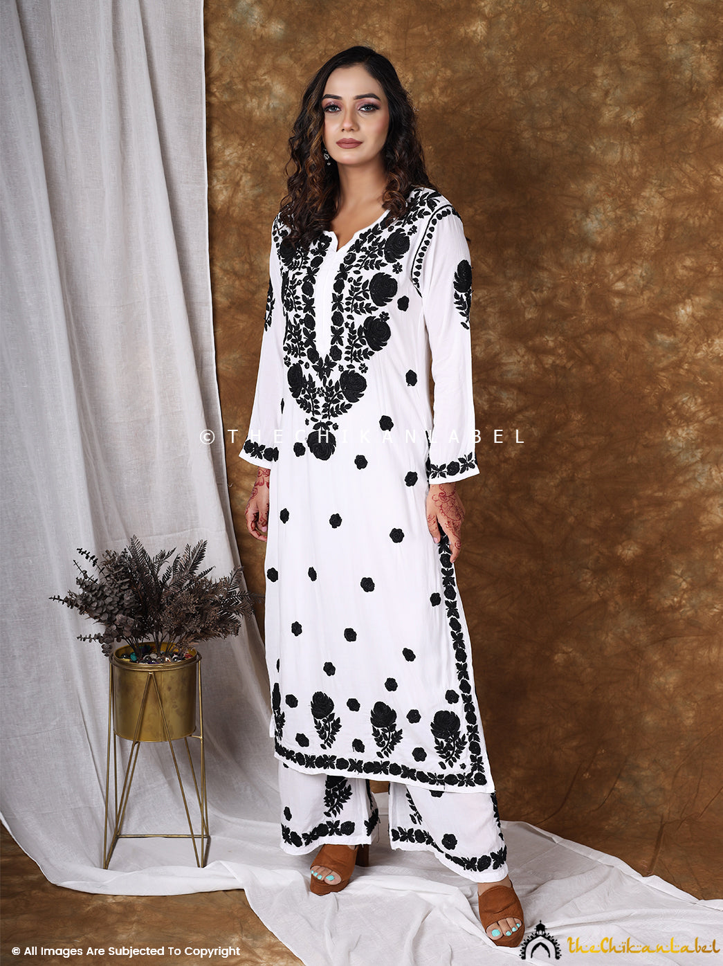Pakistani Salwar Kameez Kurti Palazzo Pant Set Straight A-line Black Dress