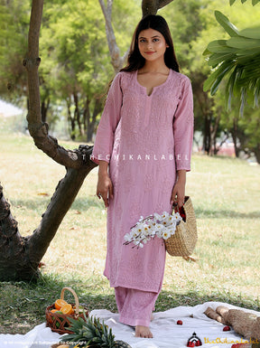 Blush Freya Modal Chikankari Kurti Palazzo Set