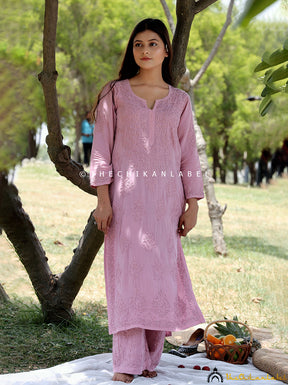 Blush Freya Modal Chikankari Kurti Palazzo Set