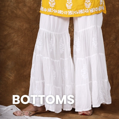 Women''s Cotton Chikankari Palazzo Pant With Half Embroidery Art Work,  Multi Color (Liba Stores) at Rs 230/piece | Ladies Cotton Plazo in  Saharanpur | ID: 22623589591