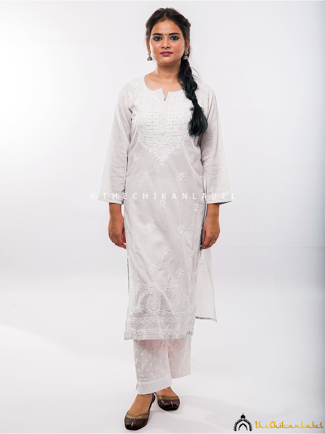 Indian Lucknow Chikankari Premium Cotton Tunic Kurti Full Embroidary Lucknow  Chikankari Kurta Work - Etsy