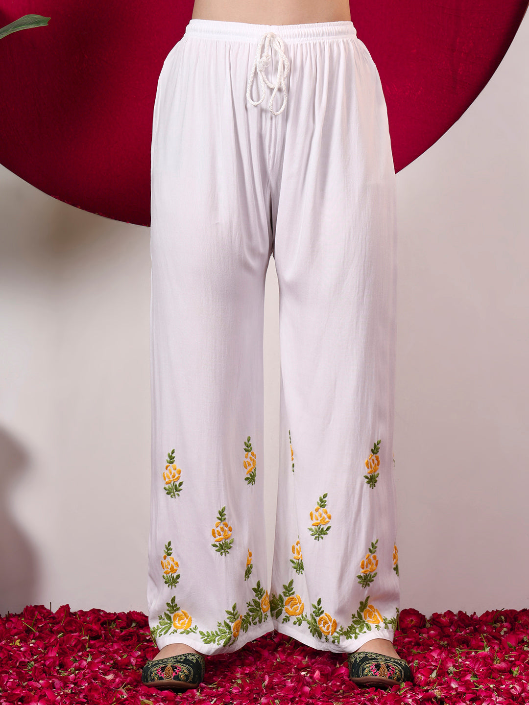 Chahak Rayon Chikankari Kurta Set - Yellow