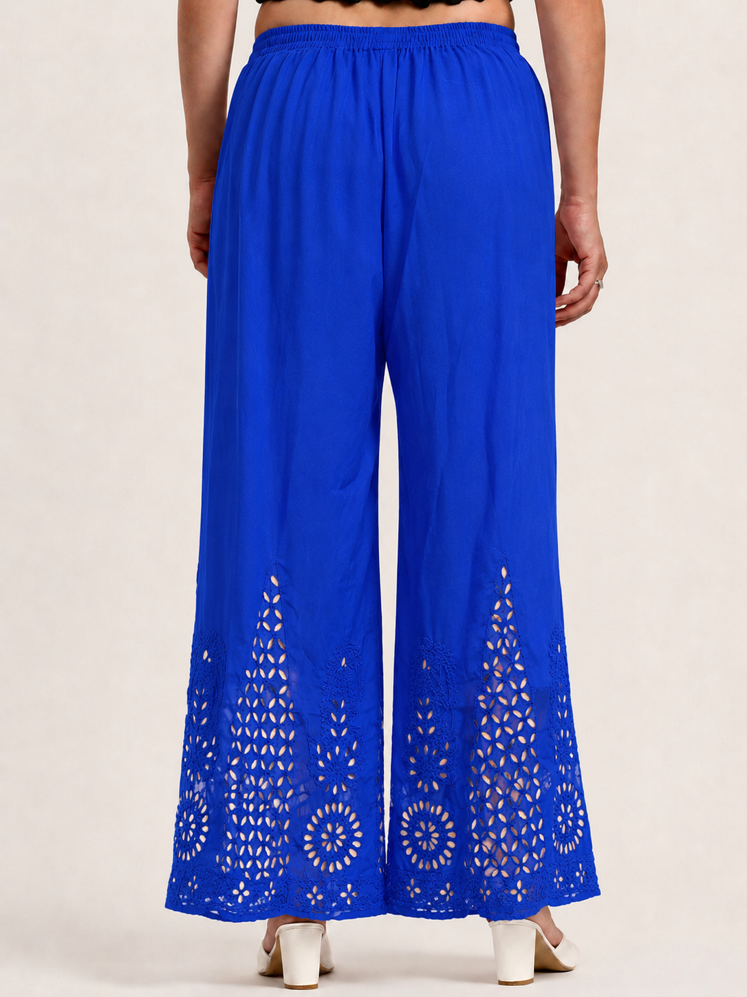 Georgette Chikankari Gota Patti Sharara - Blue