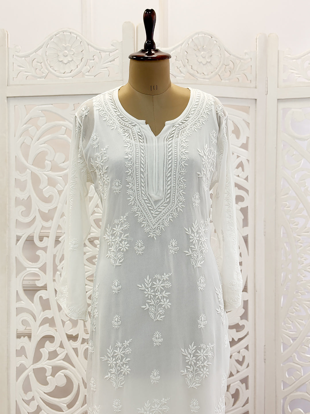 Disha Patani White Chikankari Kurti Online