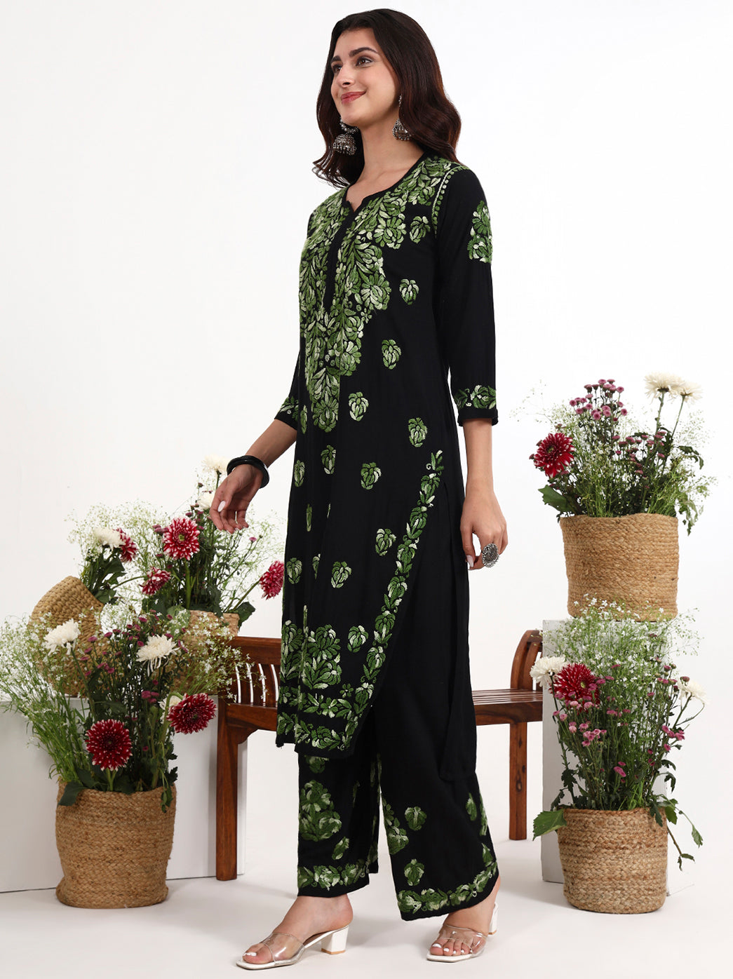 Graceful chikankari kurta set showcasing traditional craftsmanship with modern silhouette