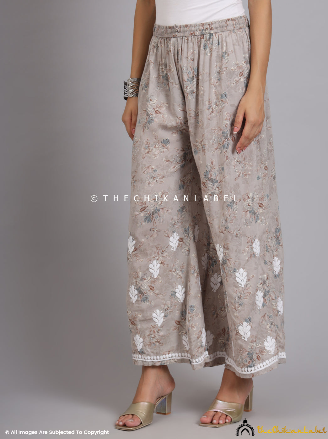 Eliza Grey Modal Chikankari Kurta Set