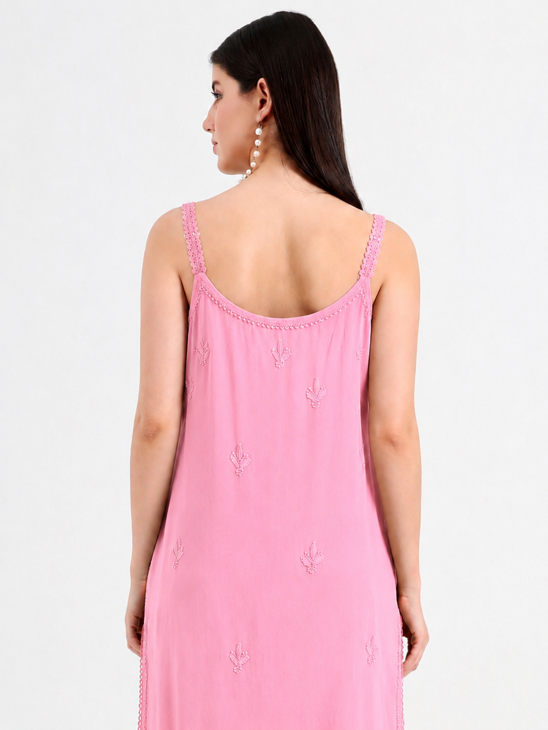 Comfortable regular wear strappy kurti made from lightweight viscose fabric, designed for effortless styling with jeans, trousers, palazzos or skirts.