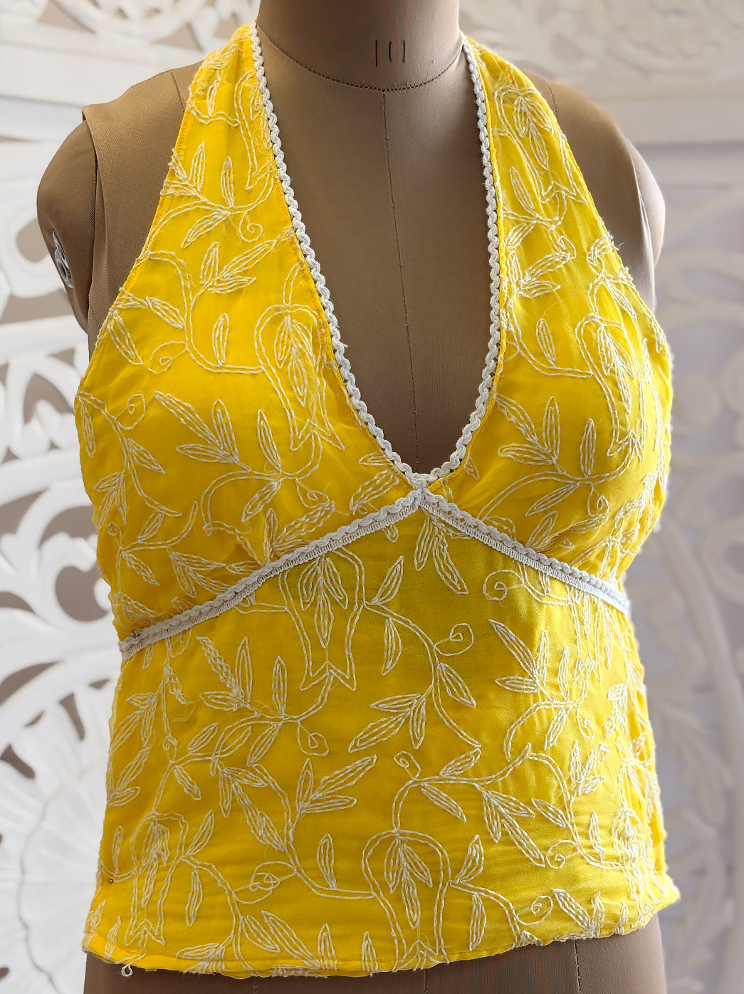 Georgette Tepchi Work Blouse With Scarf - Yellow