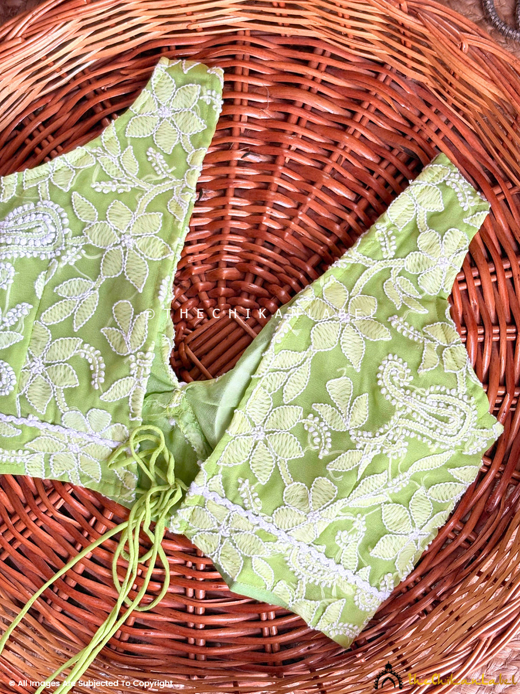 Tailored chikankari georgette blouse showcased as a perfect pairing with chikankari sarees or skirts

