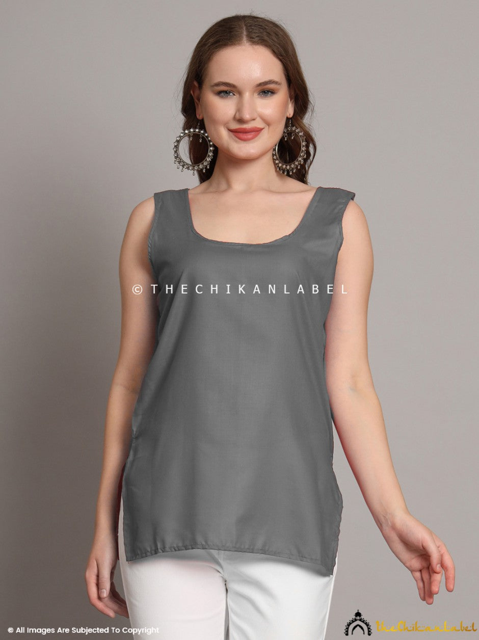 Grey Cotton Short Inner for Kurti & Kurta