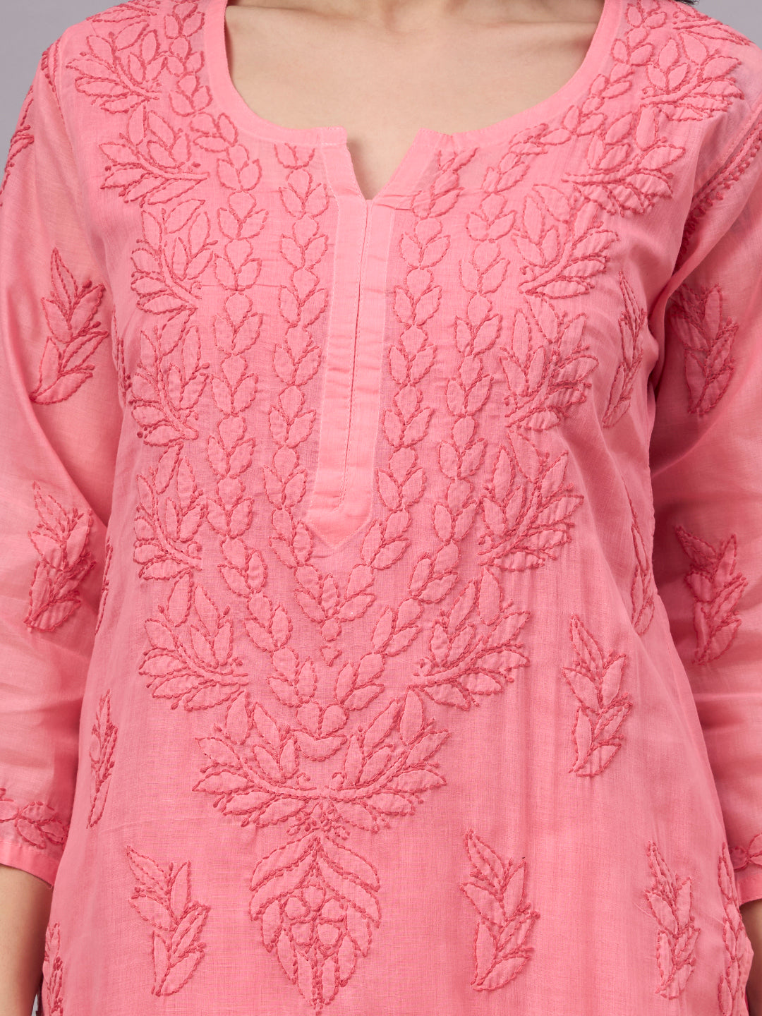 Handcrafted Chikankari Kurta with intricate traditional embroidery, premium cotton fabric, and comfortable straight silhouette ideal for office wear and casual outings.