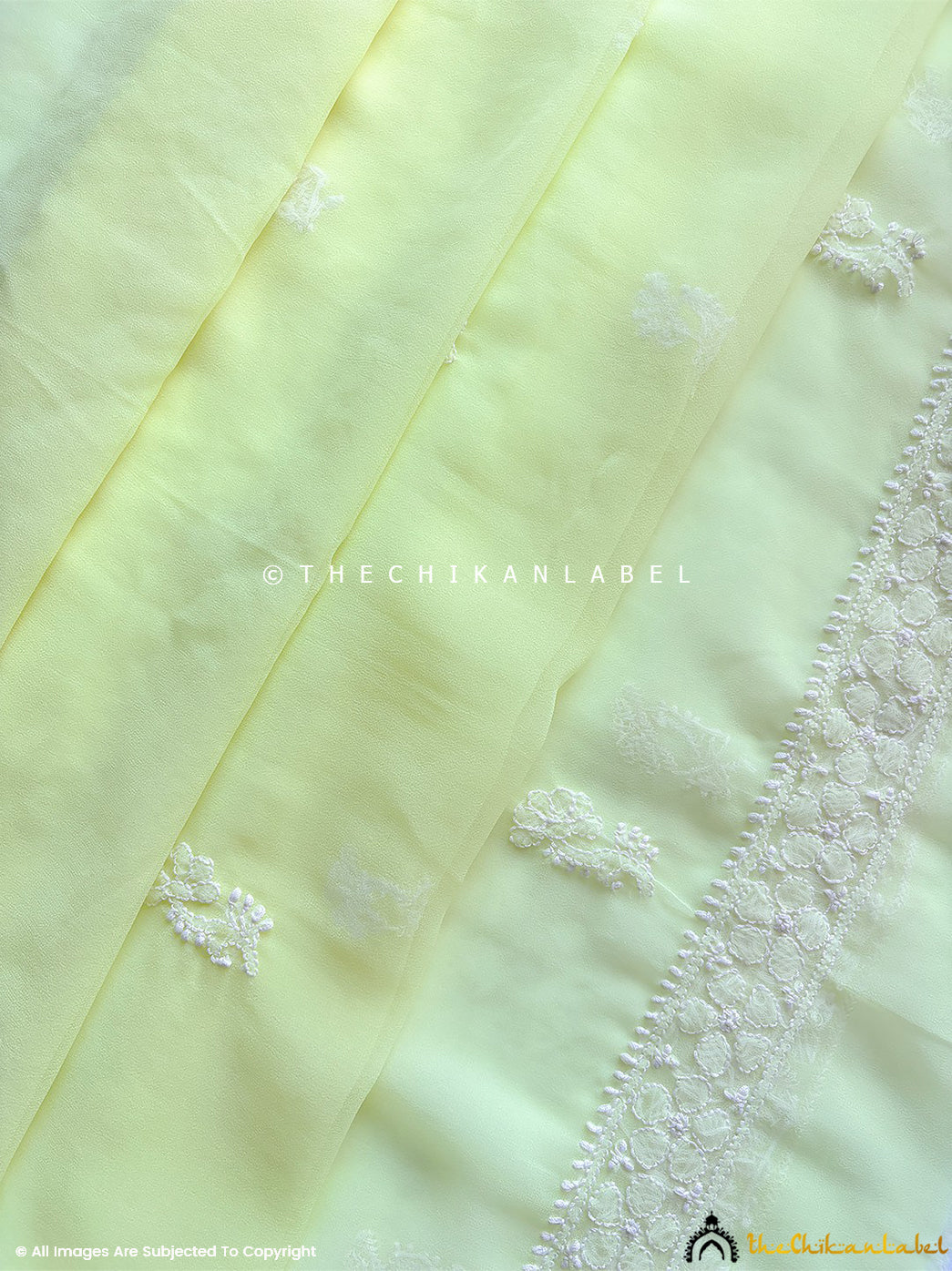 “Unstitched chikankari kurta piece in georgette fabric with dupatta for festive and wedding occasions”