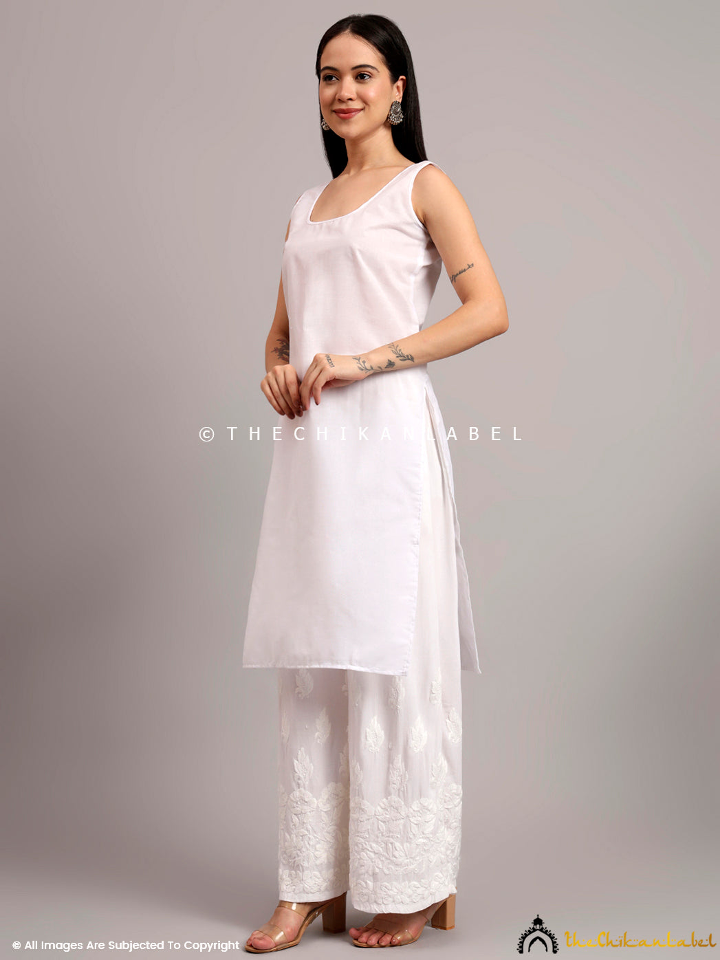 Lightweight summer wear Angrakha kurta paired with straight-fit bottoms, ideal for all-day comfort and movement

